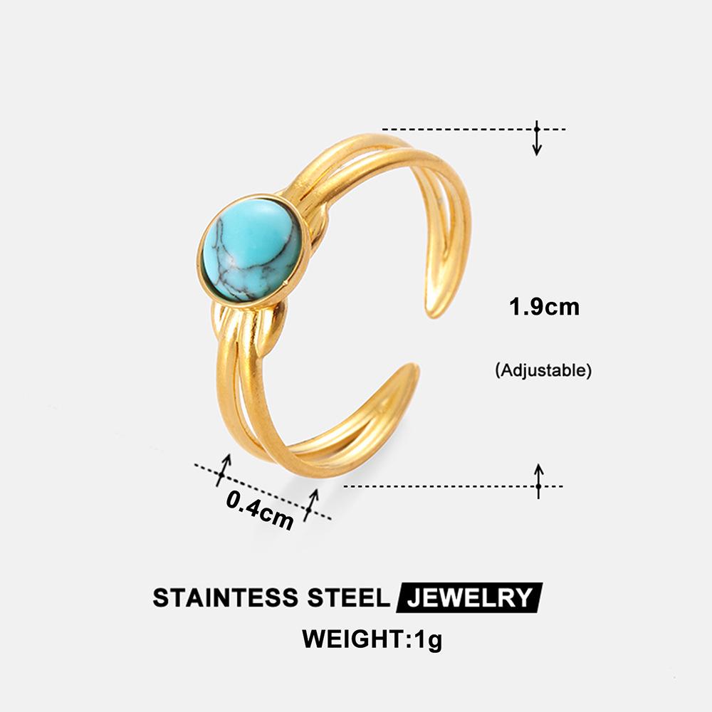 Titanium Steel Geometric Open Ring - Minimalist, Non-Fading Nordic Style for Women