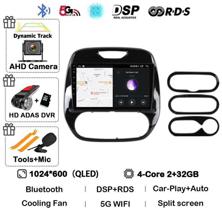 Android 14 Carplay Auto Für Renault Captur CLIO Samsung QM3 2011-2018 Autoradio Stereo GPS Multimedia Videoplayer 360 Kamera 4G