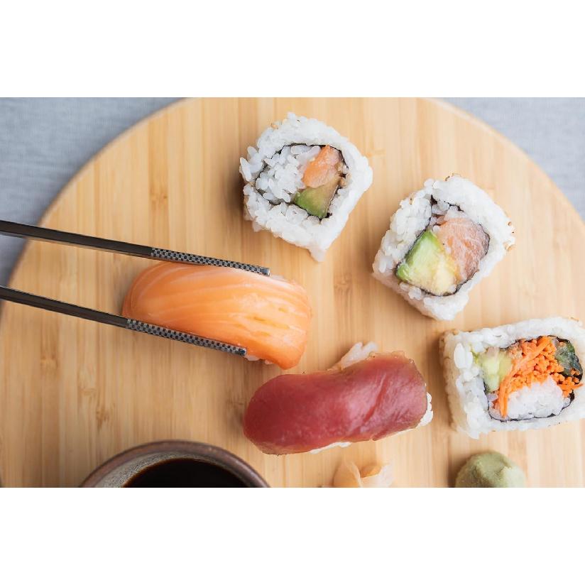 Premium Stainless Steel (316 Grade) Chopsticks with Travel Case and Anti -Slip Design (Large)