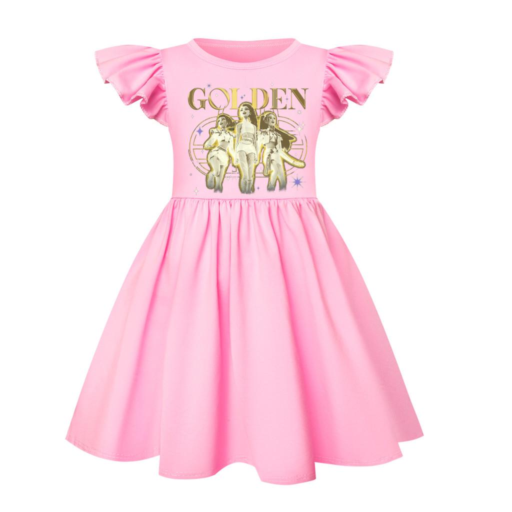 5161 Kids Girls Mira Zoey Rumi Printed Ruffle Short Sleeves Casual Dress