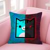 Anime Happy Cartoon Geometry Dash Video Game Pillow Case Anti-Dustmite Pillowcase Invisible Zipper Silky Short Plush Sofa Cushio
