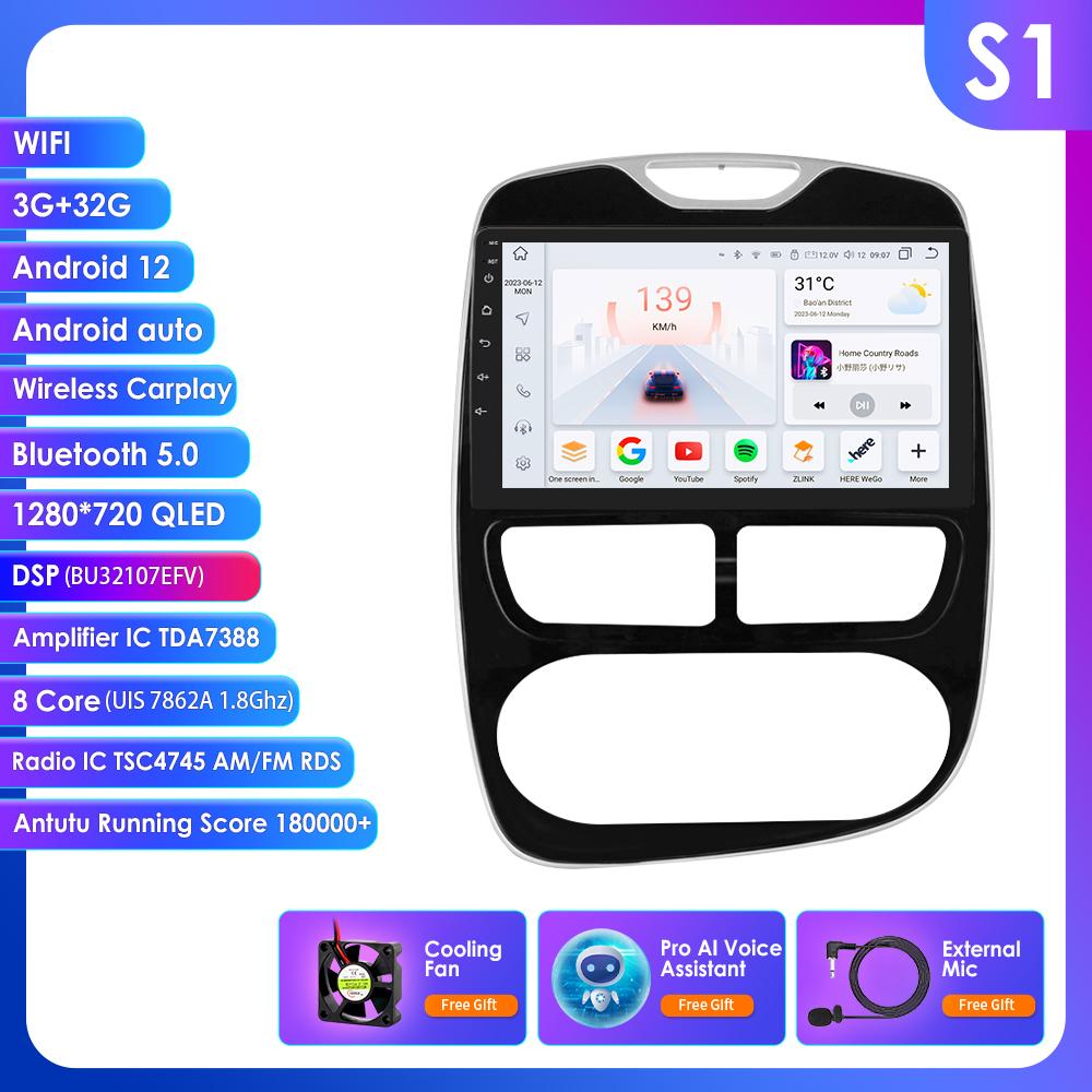 Hizpo 8+128G Wireless Carplay 4G-LTE 2din Android Autoradio for Renault Clio 4 2012-2016 Car Multimedia Stereo GPS Navi Audio Intelligent Video BT