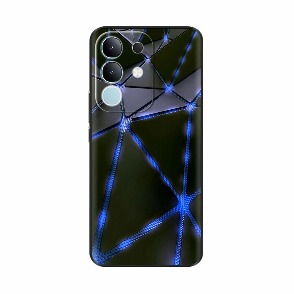 For Vivo Y29 4G Black Back Cover Fashion Flower Butterfly Painting Case Soft TPU Silicone Fundas For Vivo Y29 4G Protect Cover