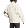 adidas Originals Trifoglio Stampa Logo Solido Giacca di Cotone con Collo Alto Uomo Giacca Bianco Sporco HS1581