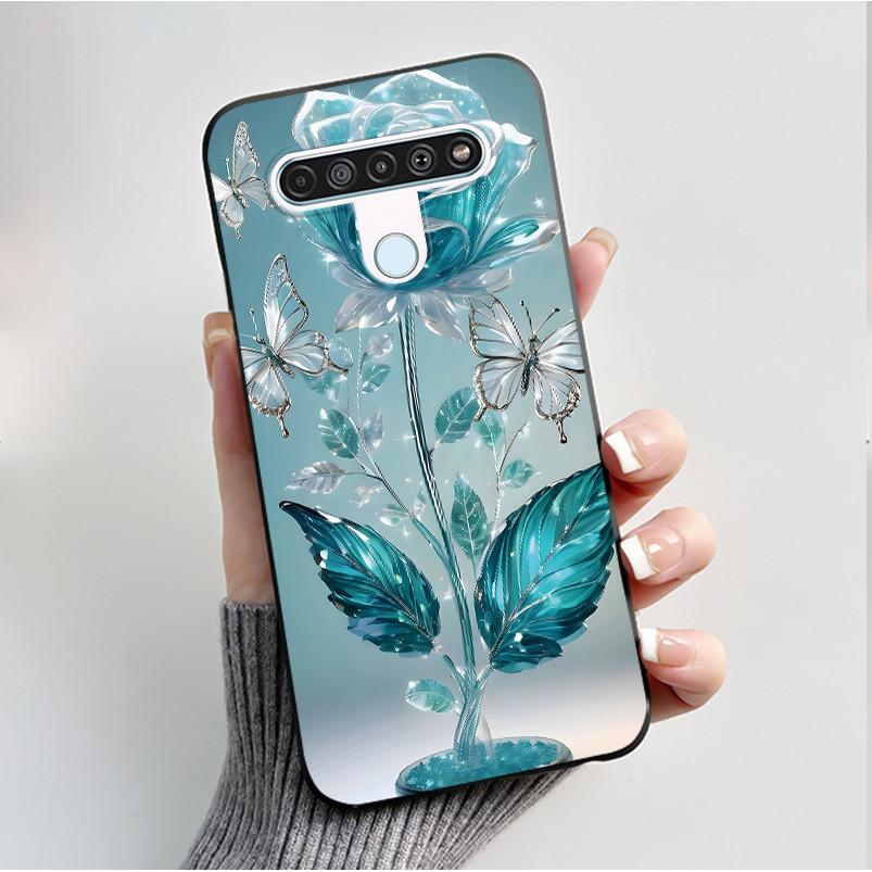 Printing Pattern Case For LG Q61 / LG K61 / LG Q70 Cover Fundas Soft Silicone Black Shell Cute Flower Cartoon Casing Coque Capa