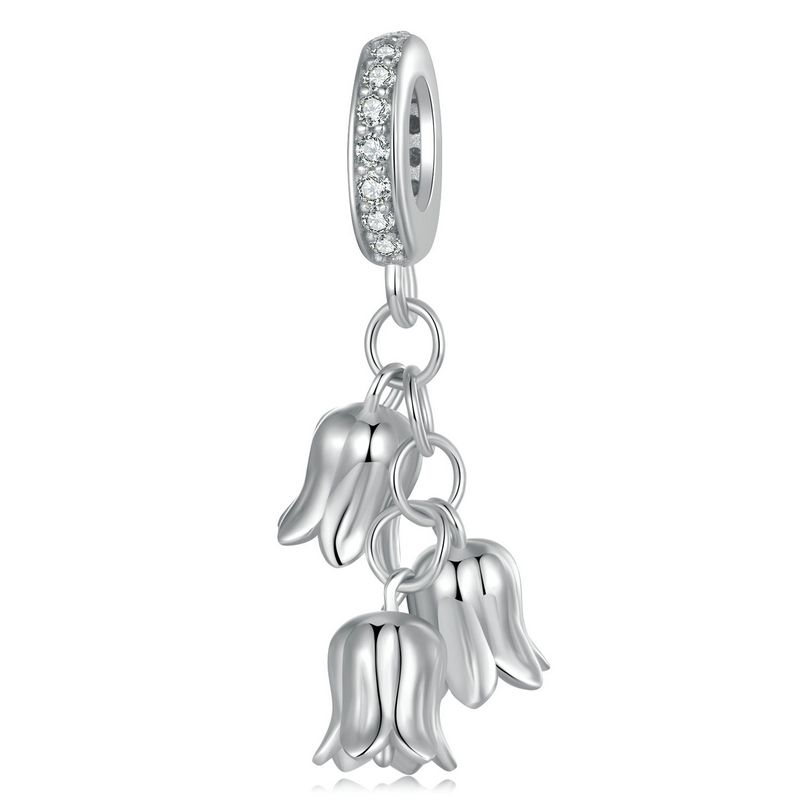 WOSTU 925 Silver Sea Shell Conch Charm Pendant For Necklace Lily of the Valley Charm