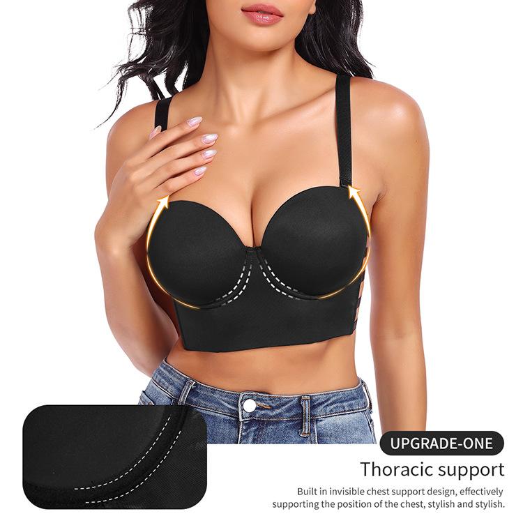 Sexy Strappy Bondage Push Up Bra, Seamless Molded Cup Shaping Invisible Lingerie for Women