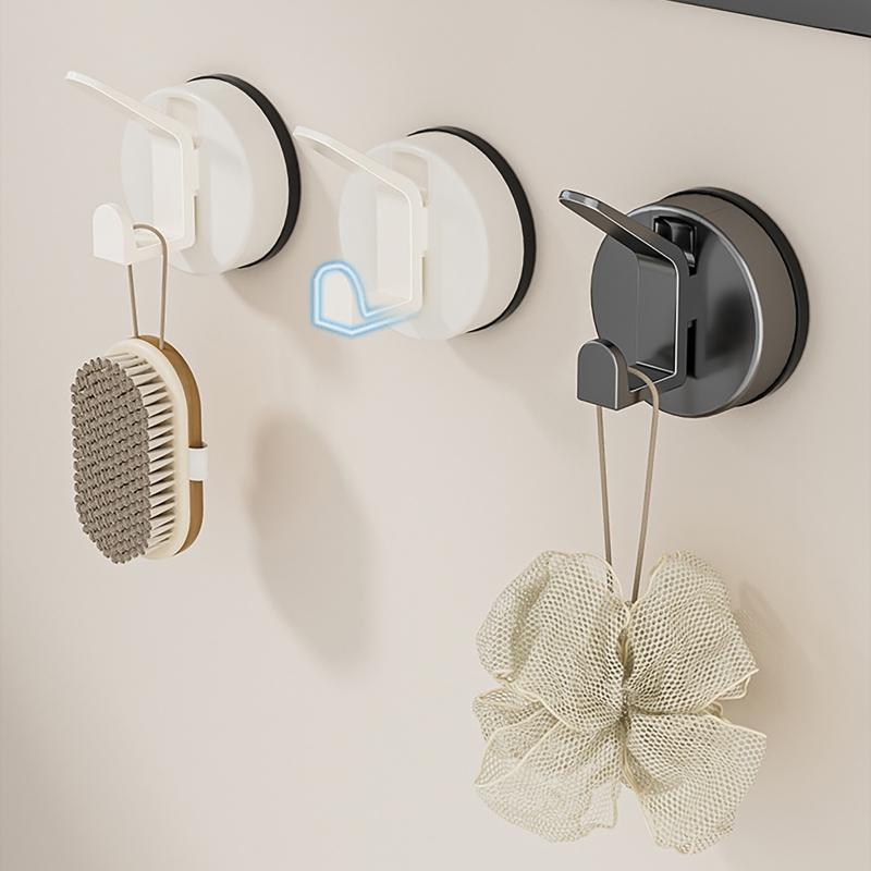 3pcs Strong Suction Cup Hook Not Drill & Rustproof Wall Hook Easy Installs Suction Hook Hangers for Bathroom & Kitchen