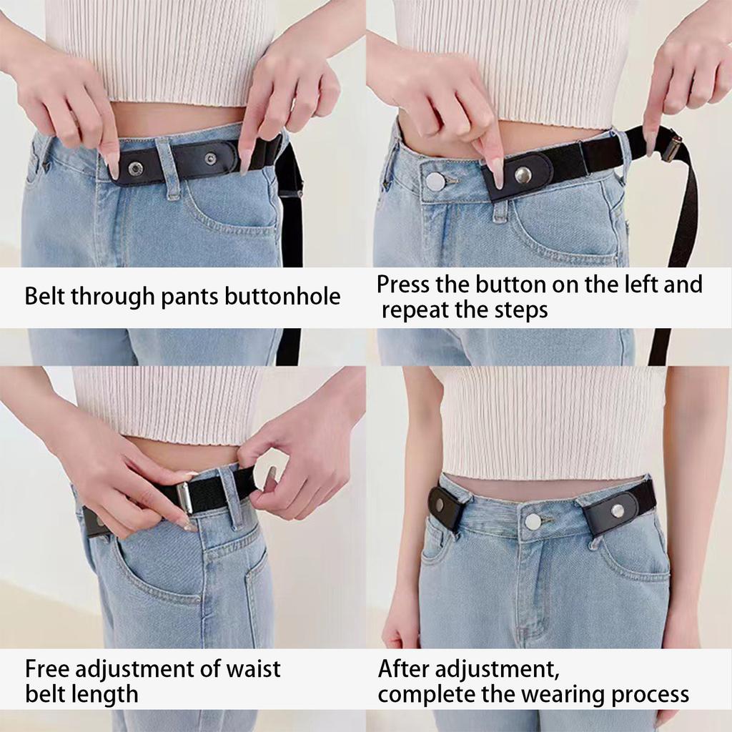 Simple And Fashionable Women'S Belt Elastic Lazy Men'S Belt Woven Invisible And Seamless Unisex Jeans Belt Length Adjustable