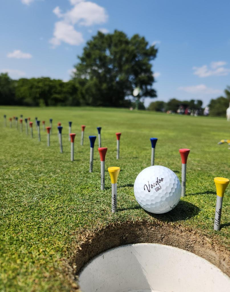 Voodoo Golf Set aus Bambus-Golf und Holz-Geschenkset 50-teilig Tees, 54mm, 70mm, 83mm, Tees,