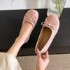 Macaron-colored Gentle Soft-soled Ballet Single Shoes, Shallow Mouth, Flat Bottom, Bow, Matte Round Toe, One-foot Women's Shoes