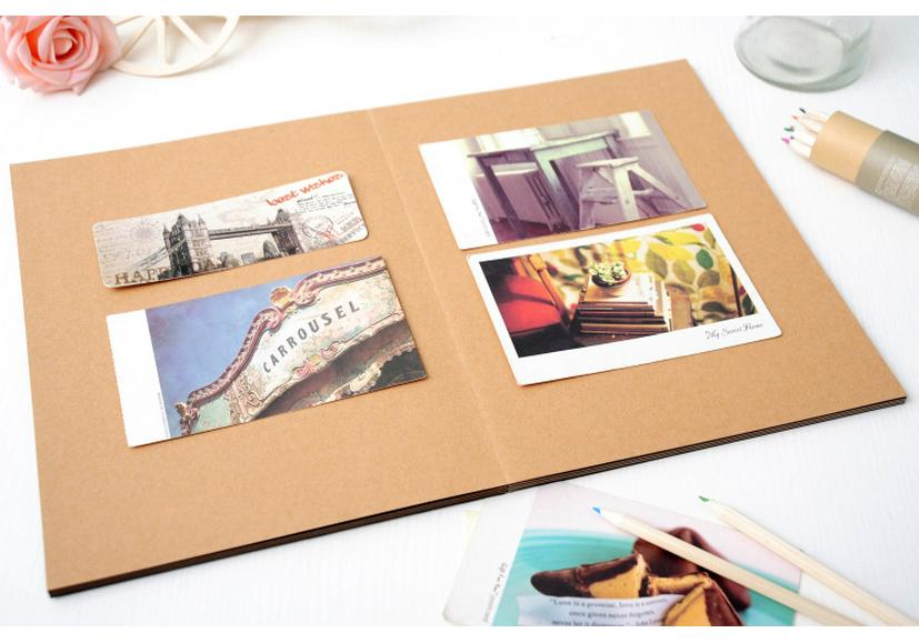 Korean Handmade Cowhide Eiffel Tower A4 Retro Photo Album