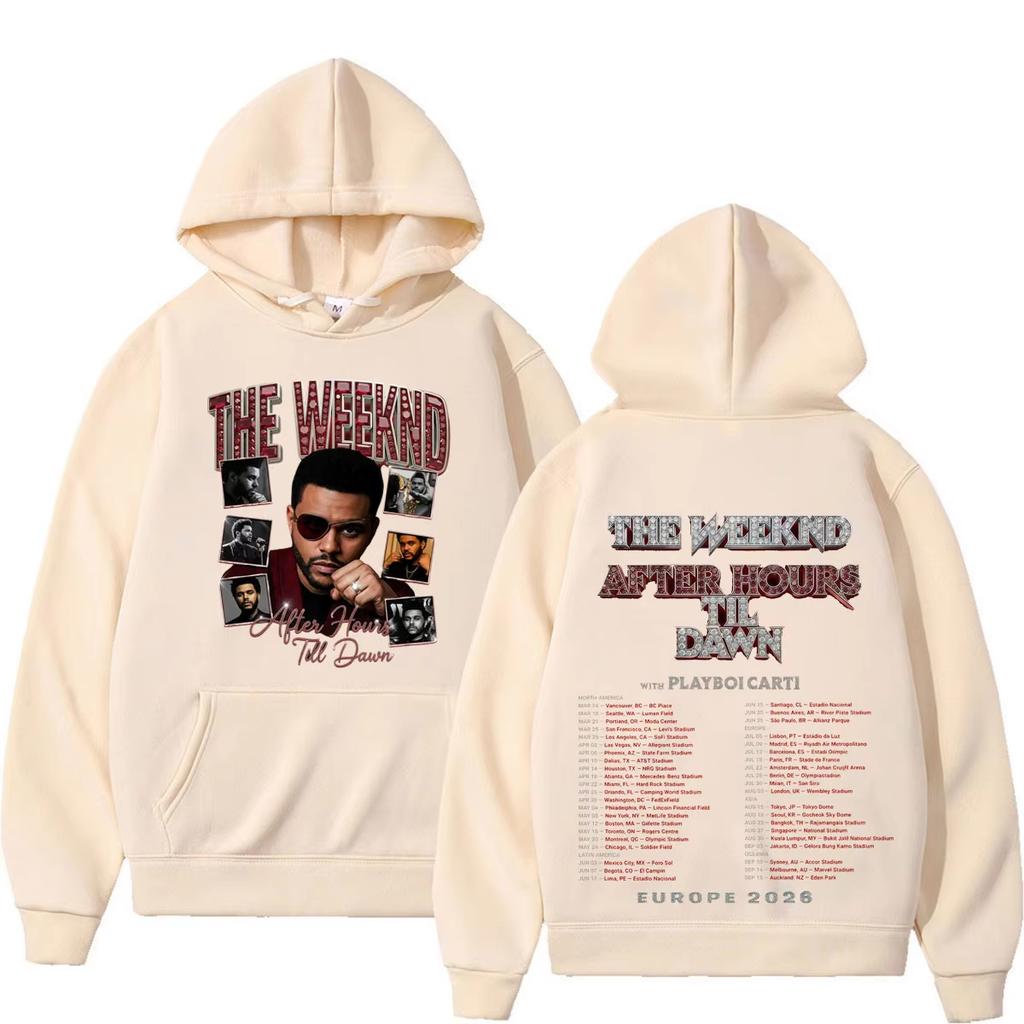 Hot Sale Rapper The Weeknd Tour 2026 Print Hoodie Men Women Fashion Pullover Long Sleeves Hoodie Y2K Gothic Cotton Oversized Hoodie