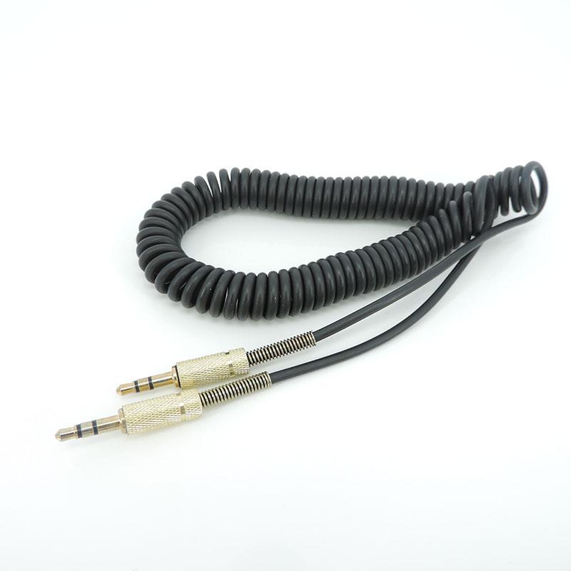 1.5m/3M 3.5mm Male To Male Jack Audio Spring Connector Cable Stereo Audio Aux For Car Headphone Speaker Extension Wire Cord