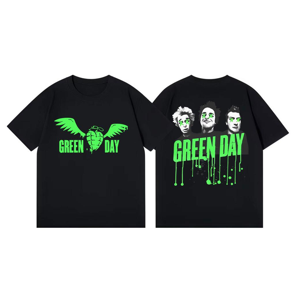 Punk Rock Band Green Day Inspired Tour 2026 T Shirt Fashion Y2k Oversized Tshirts Men Women Casual Cotton Short Sleeve Tshirt