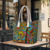 Stained Glass Pattern Tote Bag for Daily Shopping