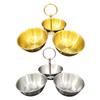 Serving Bowls Set Snack Stand with Bowls Stainless Steel Condiment Server 3