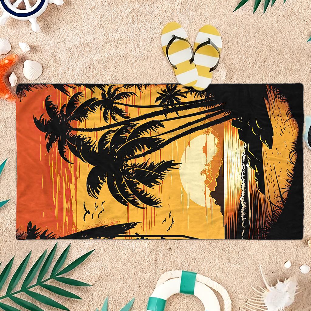 Summer Coconut Trees Beach Towel Quick-drying Small To Large Towel Suitable for Swimming Beach Pool Gym Summer Gift for Friends
