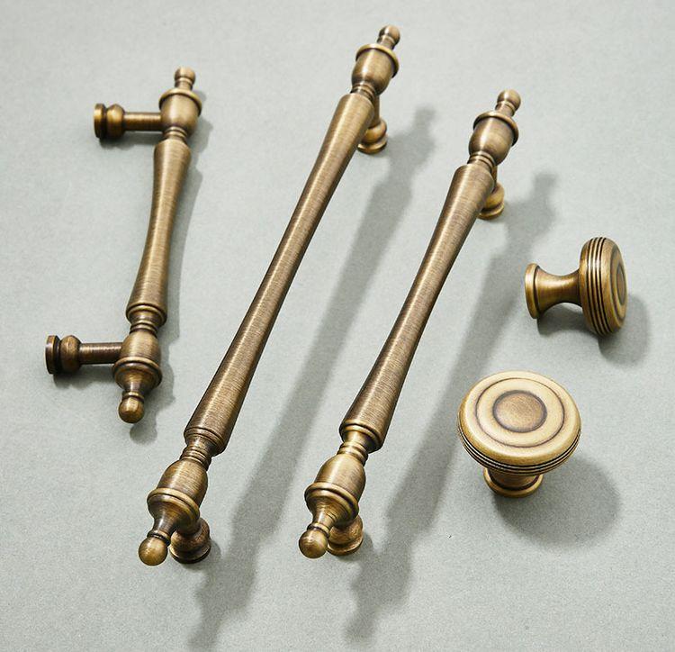 Antikmöbel Alte Bronzeschranktürgriffe Knöpfe Messing Gebürstete Bronze Schubladengriffe Griffe