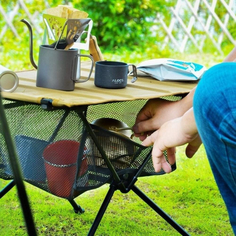 Portable Picnic Table Storage Net Bag Large Capacity Black Mesh Bag Outdoor