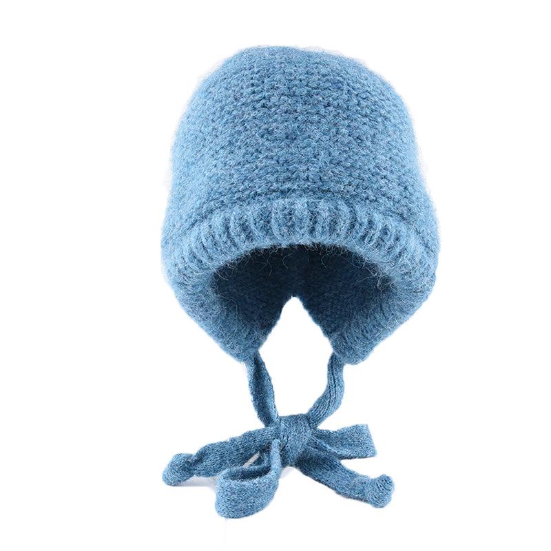 Bags and hats Balaclava hats Plush hats Women's winter warm ear protectors Wool knitted pullover hats Tide