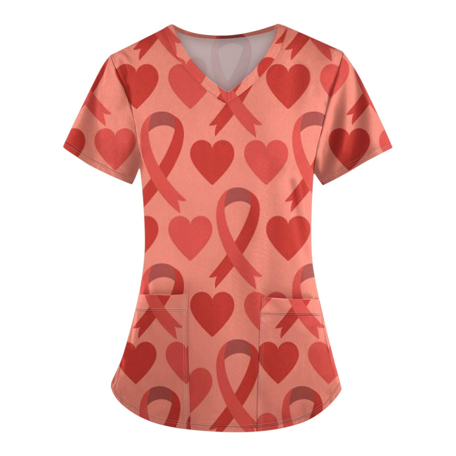 Женская модная рабочая одежда с v-образным вырезом и коротким рукавом с карманной — фото 9