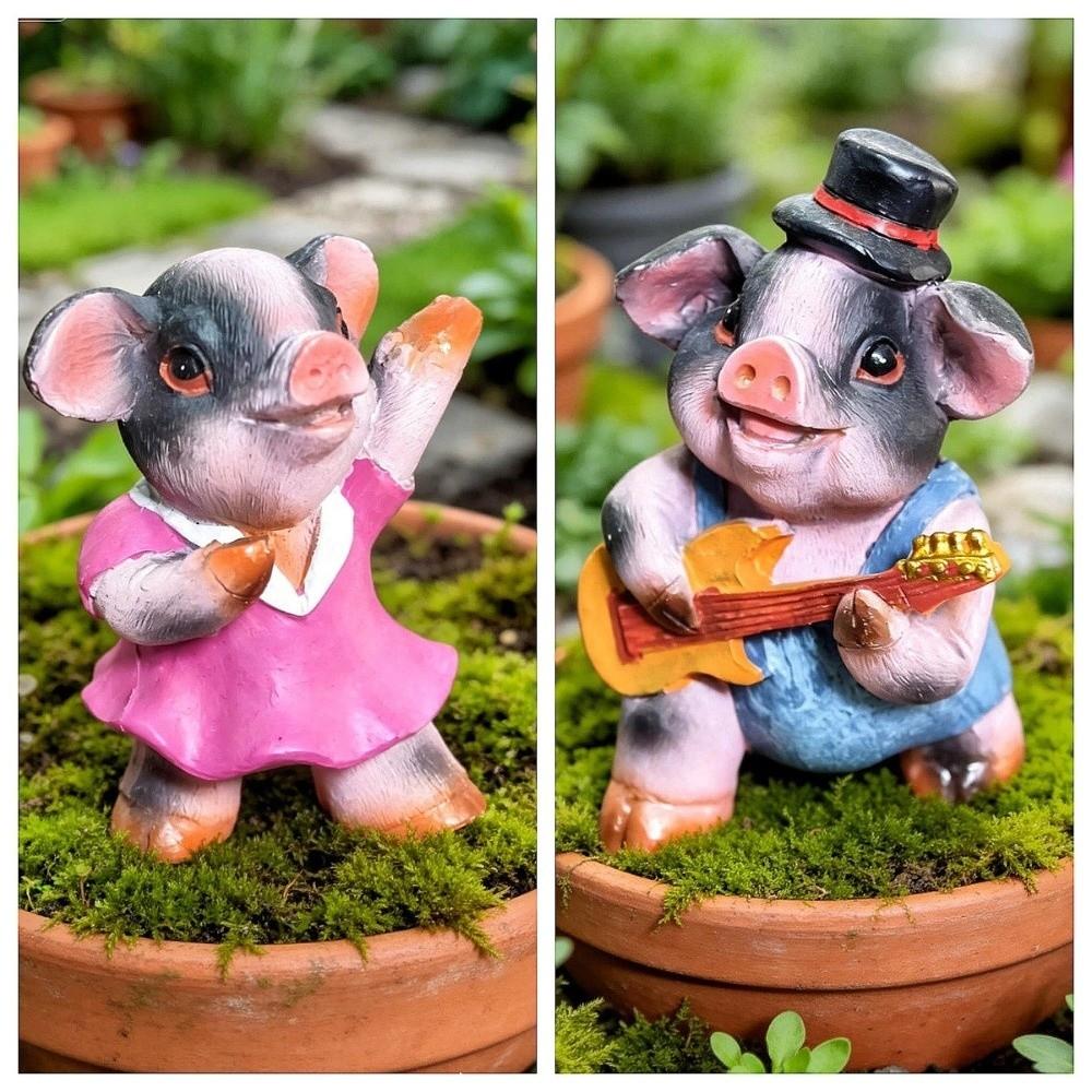 4Pcs music pigs Pig Ornaments Cute Pig Pig Decor Exquisite Pig Statue Home