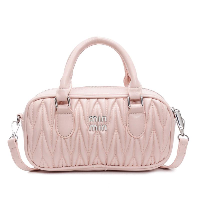 

Hot Sale Fashion High Texture Portable Bowling Bag Simple Casual Niche Design One Shoulder Crossbody Women s Bag розовый
