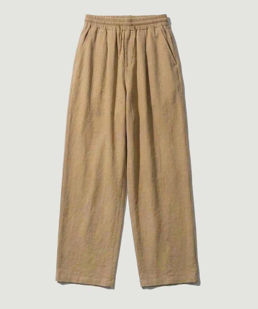 EASE Linen Elastic Waist Pants [Regular Fit]_Beige_Unisex