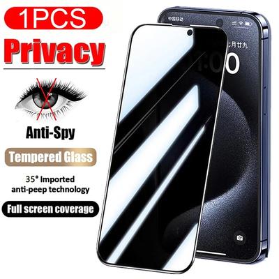 Full Cover Privacy Tempered Glass Screen Protector For iPhone 17 16 16E 15 14 13 12 11 Pro Max Mini X XR XS Max Air 7 8 Plus SE 2 3 Anti-spy Protector