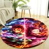 1pc Demon Slayer2 Design Printed Area Round Carpet for Bedroom Living Room Home Decor Rugs Mat Non Slip Mat Rug for Bedside