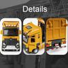 1:50 Extended Trailer Dump Truck Toy Models Alloy Diecast Sanitation Sweeping Trucks Sound Light Door Opened Pull Back Boy Gifts