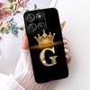 For Motorola Moto G57 G67 Power Case Fashion Crown Initial Letter Painted Phone Capa Soft Silicone TPU Case for Moto G67Power