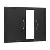 BBQ Access Door, 788x610 Mm Double Outdoor Kitchen Door, Cold Plate Flush Mount Door, Wall Vertical Door with Handles, for BBQ Island, Grilling