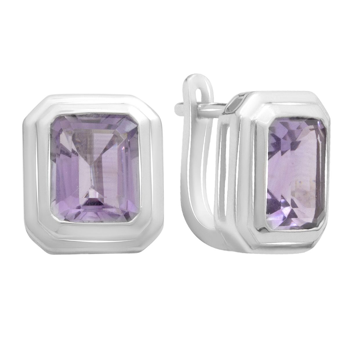 

Silver earrings with natural amethyst 6.275ct (2179436) аметист