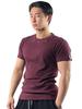 Digeunolusileu Cubic Ribbed Slim Short Sleeve Tee (Burgundy)