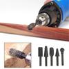 Set of 5 Black Gray Woodworking Wolf Tooth Sticks Rotating Files Electric Grinding Heads Drill Bits DIY Grinding ToolAccessories