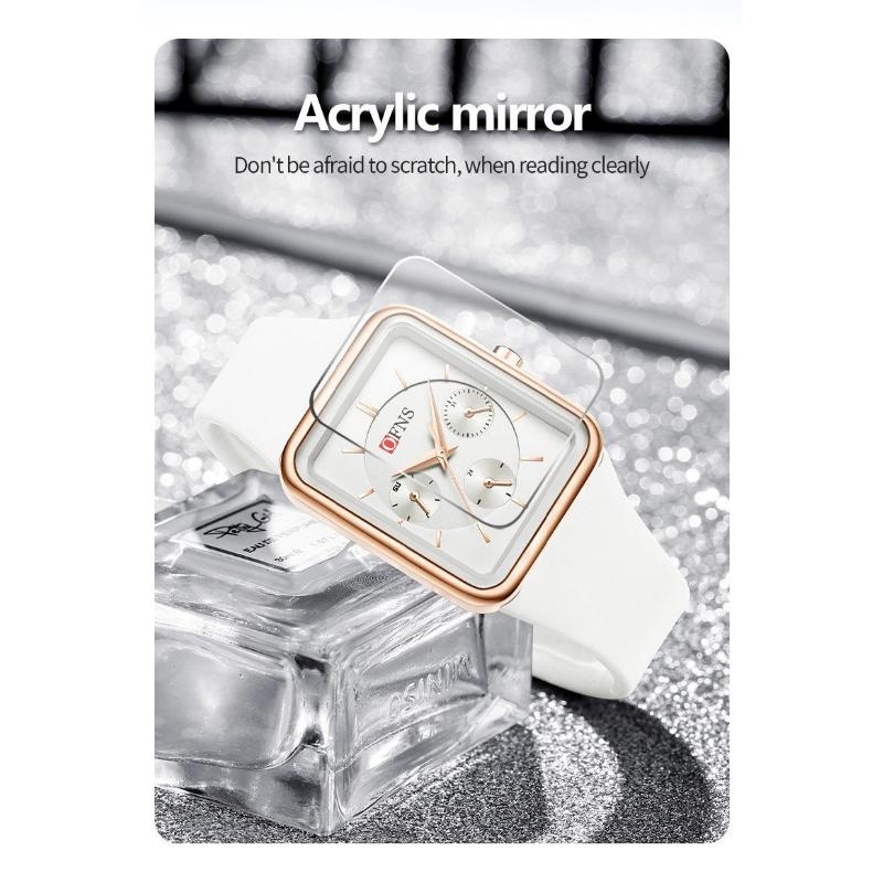 Fashion Women Men Watches Silicone Strap Creative Quartz Watch Square Watch Multi-function Clocks Wristwatch Gift