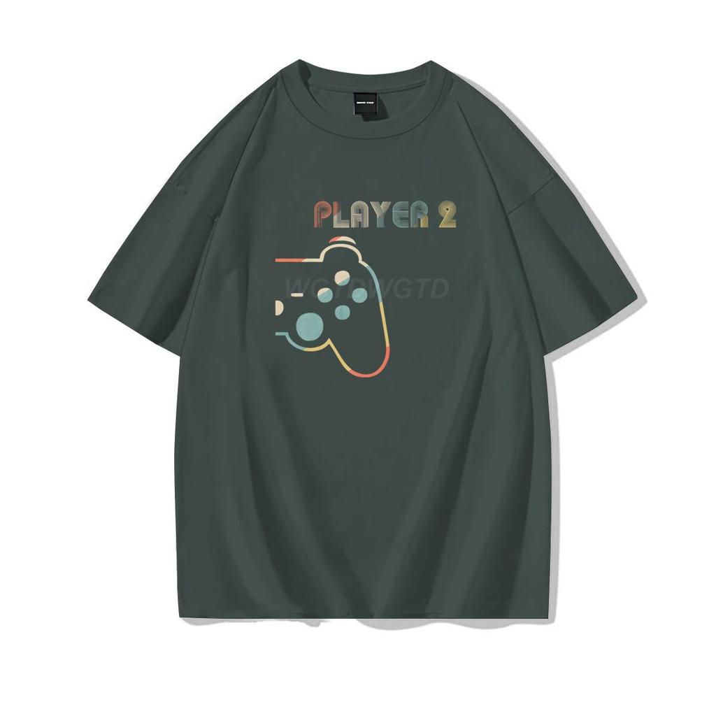 Matching Video Gamers Couple Player 1 Player 2 Tshirt Valentines Day Gifts Funny Matching Couples Short Sleeves Casual Tops