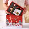 Christmas Gift Mug with Lid Spoon Santa Claus Reindeer Ceramic Cup Keeps Drinks Warm