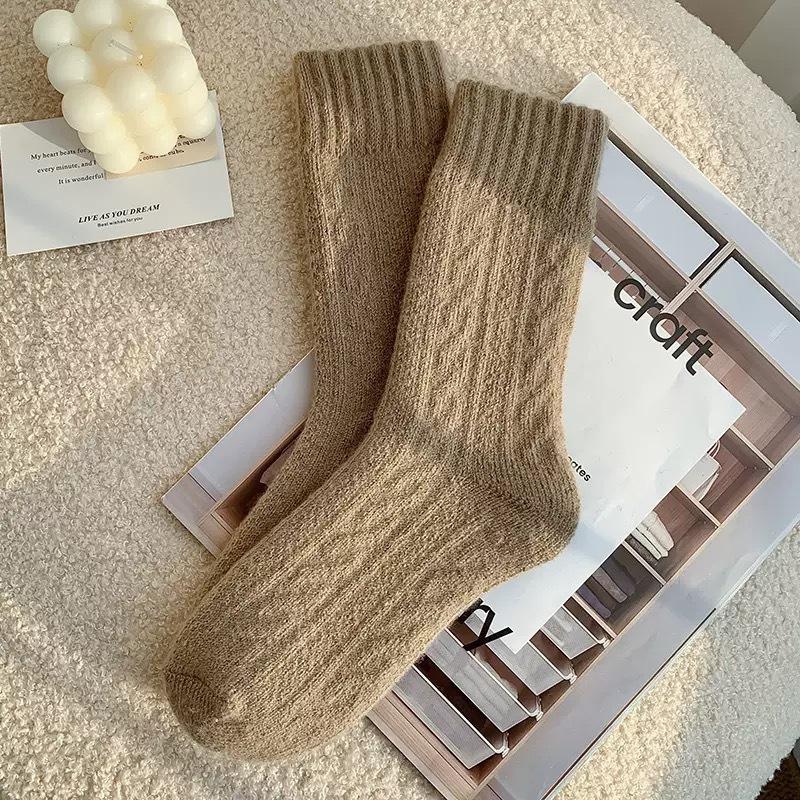 Female Autumn and Winter Plus Velvet and Thick Hair Ring Warm Lovely Tube Sleep Socks