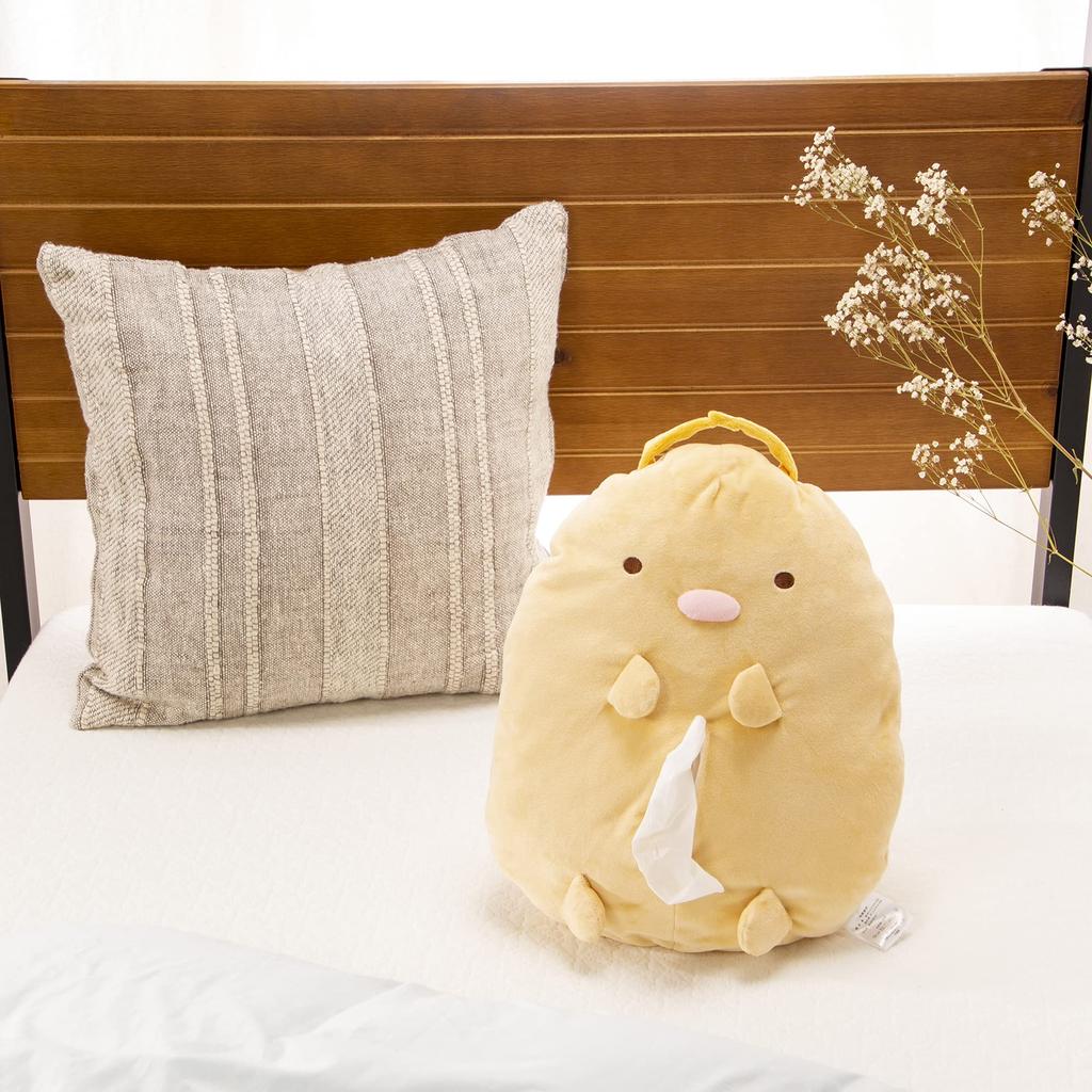 MORIPiLO Morishita Pocket Tissue Case Hanging Wall Hanging for Car Sumikkogurashi Tonkatsu Brown 35cm Fluffy Material Stuffed Toy Cover Character