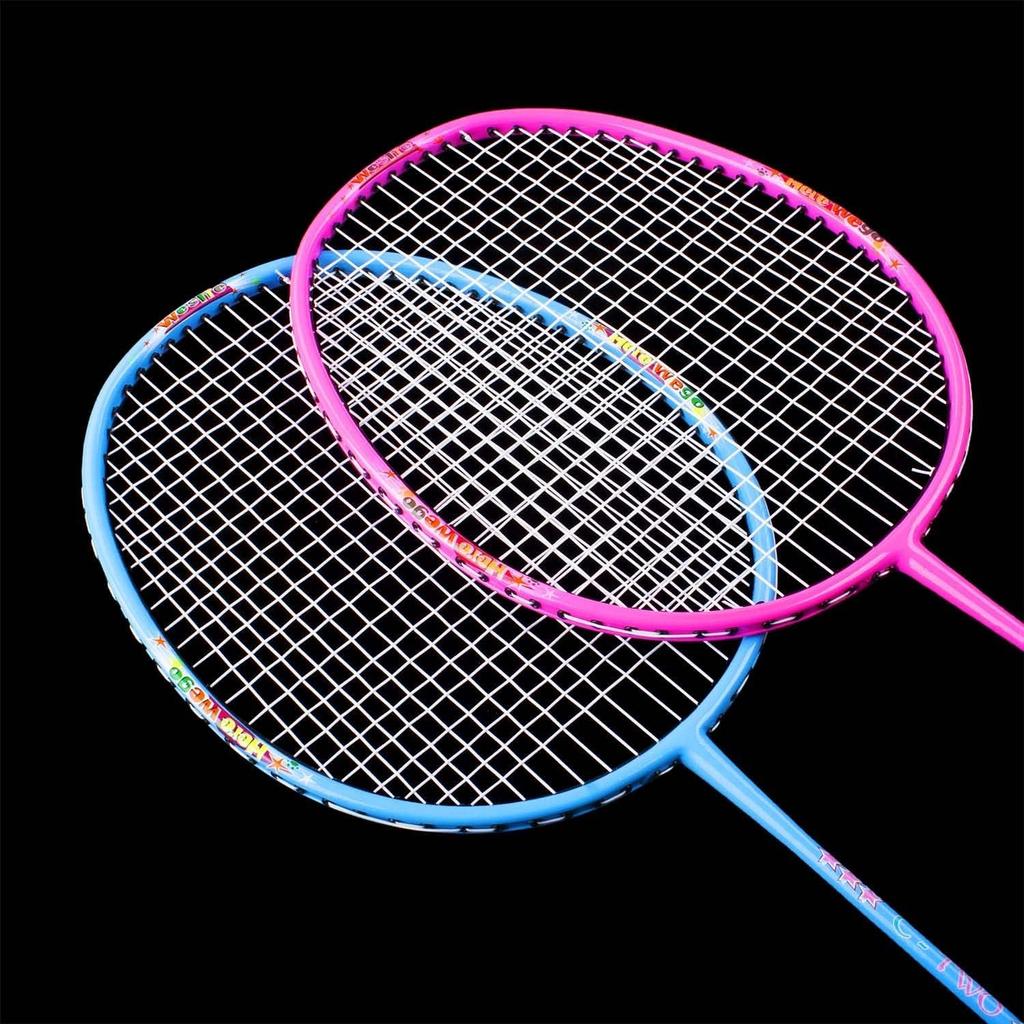 Senston Badminton Racket Set for Kids Badminton Racket Kit Kids Outdoor Racket Sports Toy (Pink+Blue),