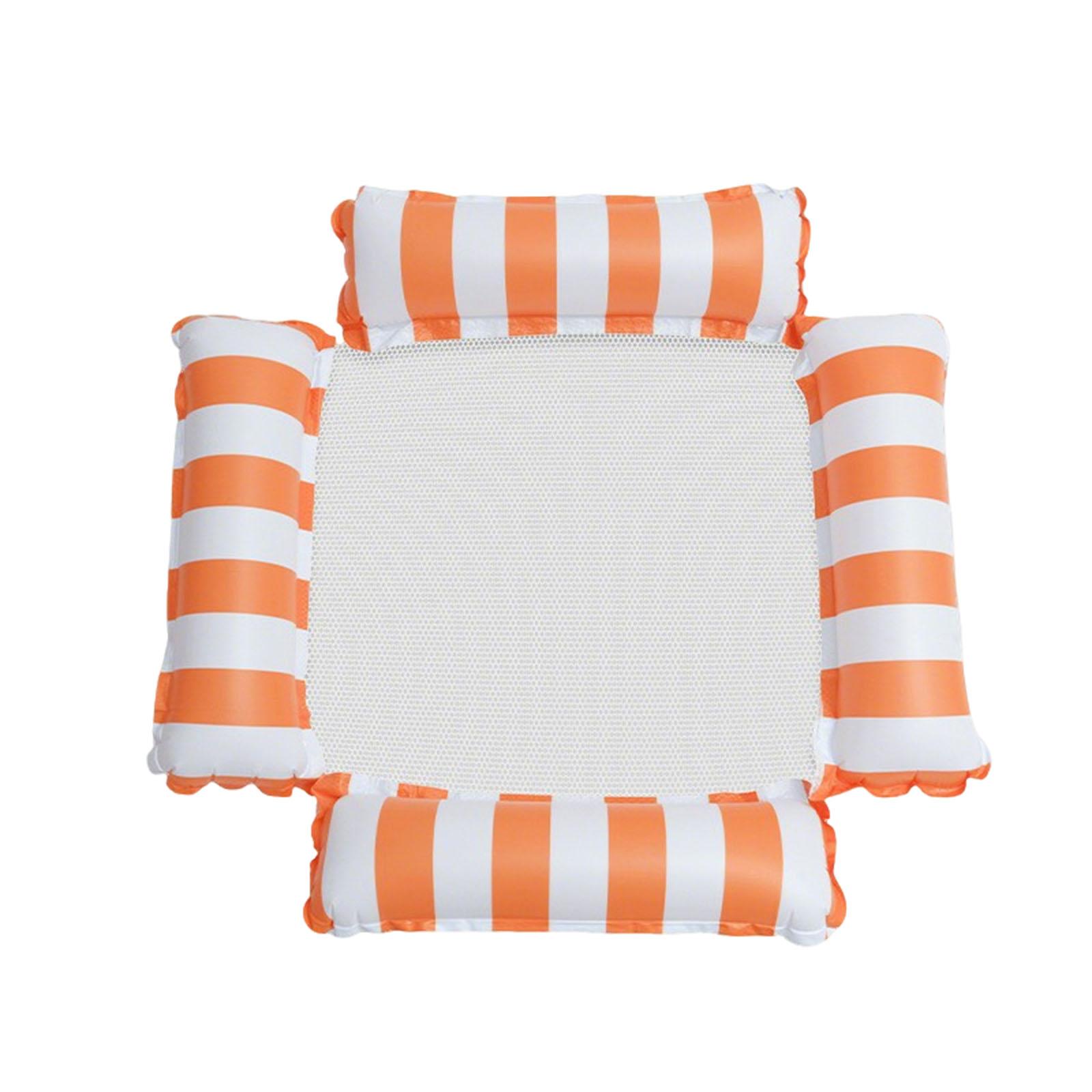 4 Floating Panels With Hollowed-out Ventilation Holes. Swimming Pool Inflatable Float . Foldable Striped Floating Bed. Inflatable Swimming Pool . оранжевый