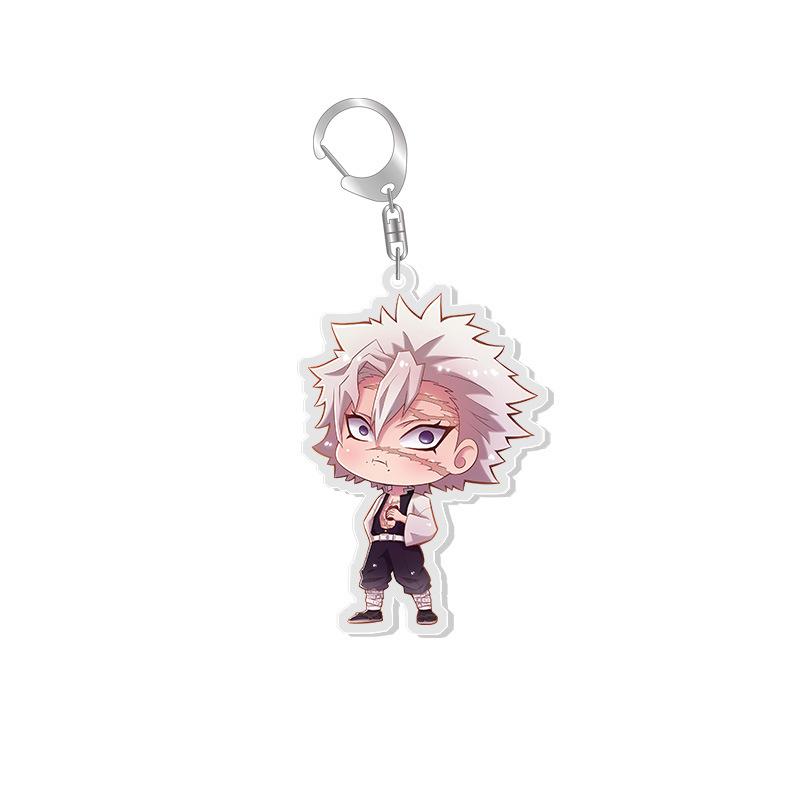 Demon Slayer Double-Sided Acrylic Keychain: Tanjiro, Nezuko, Zenitsu, Shinobu, Giyu Pendant Custom Design