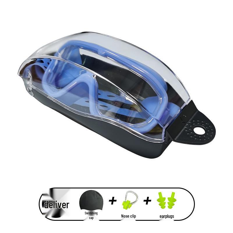 Dospělé protimlživé plavecké brýle s vysokým rozlišením a velkým rámečkem a potápěčská maska
