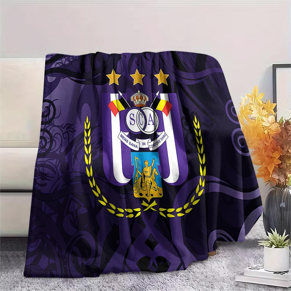 1 ks Flanelová deka s potiskem Royal Sporting Club Anderlecht, Vysoce kvalitní, Pro všechna roční období, Domácí dekorace, Teplo a pohodlí, Ideální jako vánoční dárky