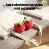 Plush Strawberry Decor Cartoon Keychain, Stuffed Bag Charm, Furry Decorative Pendant Fruit Keyring for Backpacks Handbags Keys Fluffy Keychain