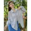 Texture Sense Sun Protection Shirt Long sleeve Stripe Shirts 2024 New Women Summer Thin Small Shirt Outerwear Top