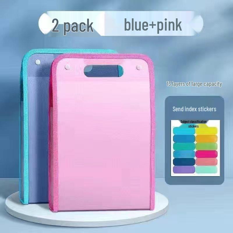 Multi-layer Student Test Paper Storage Accordion Bag - Durable Handheld Folder for Junior High Students